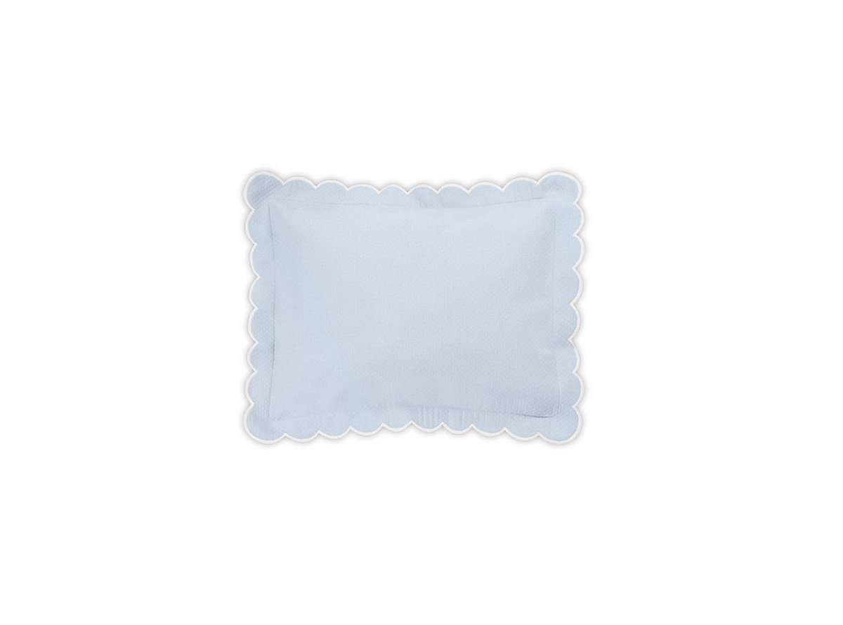 Boudoir Sham - Matouk Diamond Pique Light Blue Bedding at Fig Linens and Home