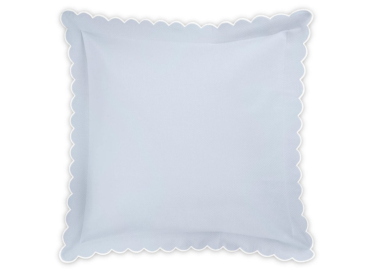Euro Sham - Matouk Diamond Pique Light Blue Bedding at Fig Linens and Home