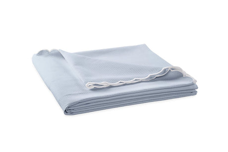 Coverlet - Matouk Diamond Pique Light Blue Bedding at Fig Linens and Home