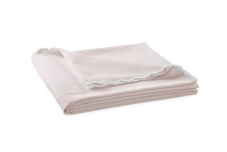 Coverlet - Matouk Diamond Pique Pink Bedding at Fig Linens and Home