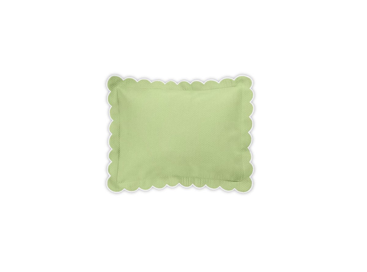 Boudoir Sham - Matouk Diamond Pique Spring Green Bedding at Fig Linens and Home