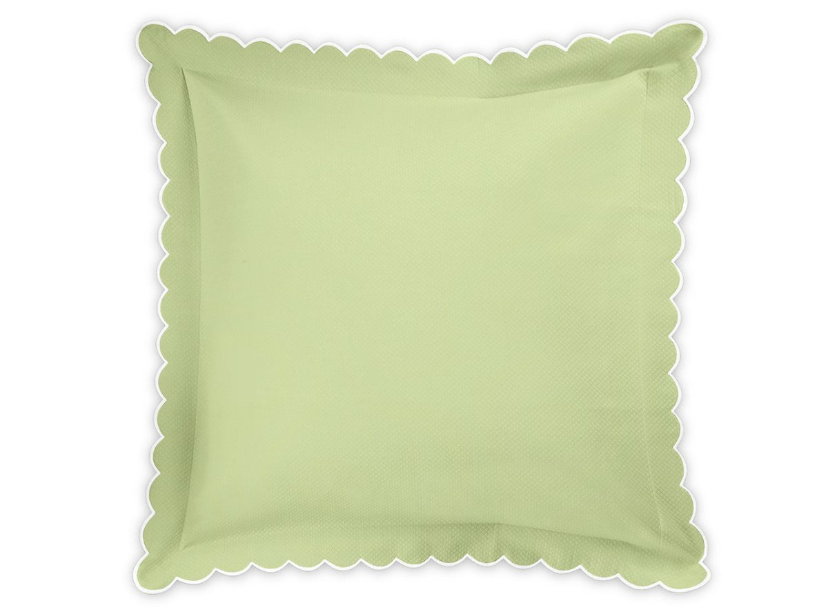 Euro Sham - Matouk Diamond Pique Spring Green Bedding at Fig Linens and Home