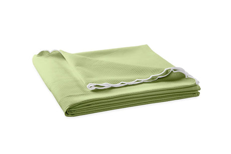 Coverlet - Matouk Diamond Pique Spring Green Bedding at Fig Linens and Home