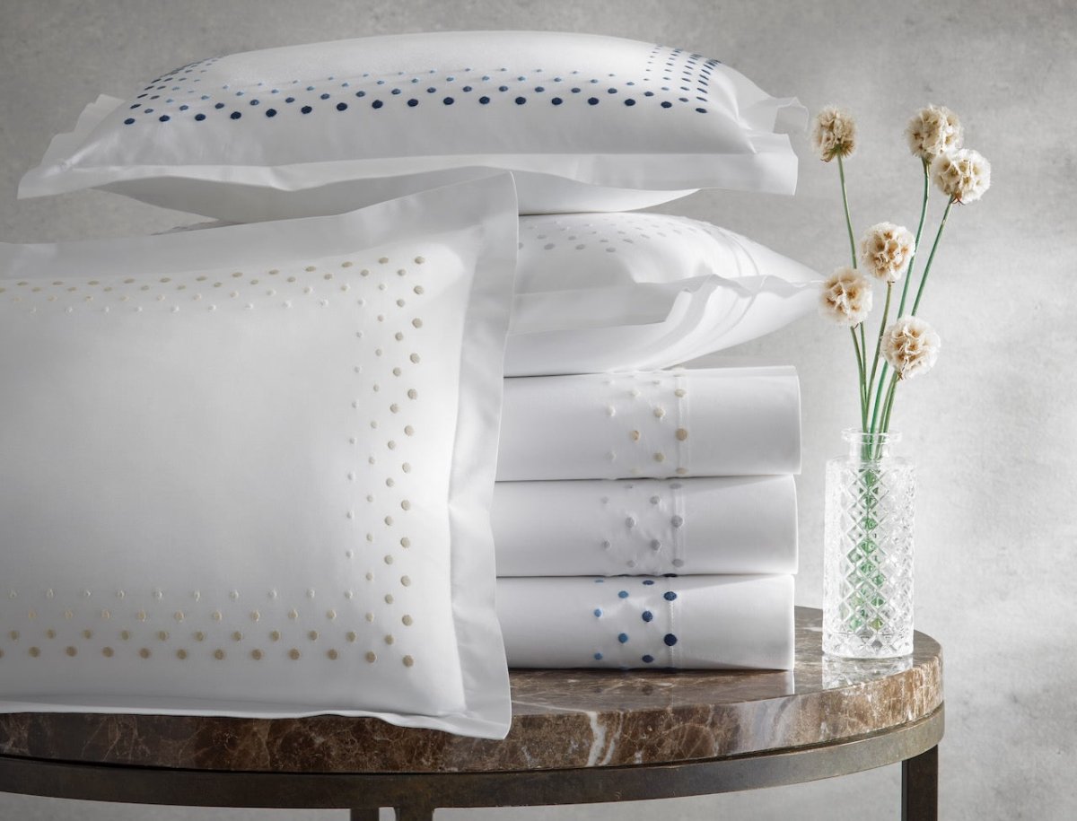Matouk Bedding - Dorothy Swiss Dot Cotton Percale Duvet Covers & Bed Sheets