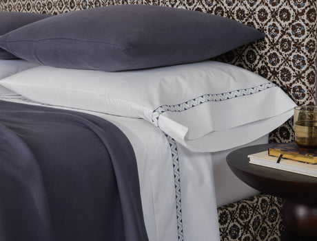 Matouk Dream Modal Blankets - Lifestyle Photo in Ink at Fig Linens and Home