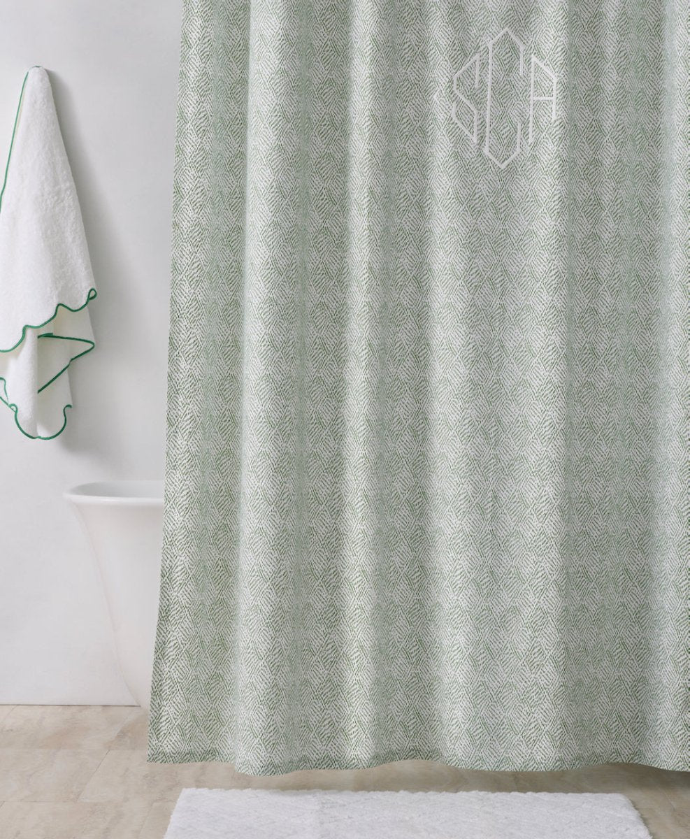 Duma Diamond Shower Curtain | Matouk Schumacher - Lifestyle Image at Fig Linens and Home