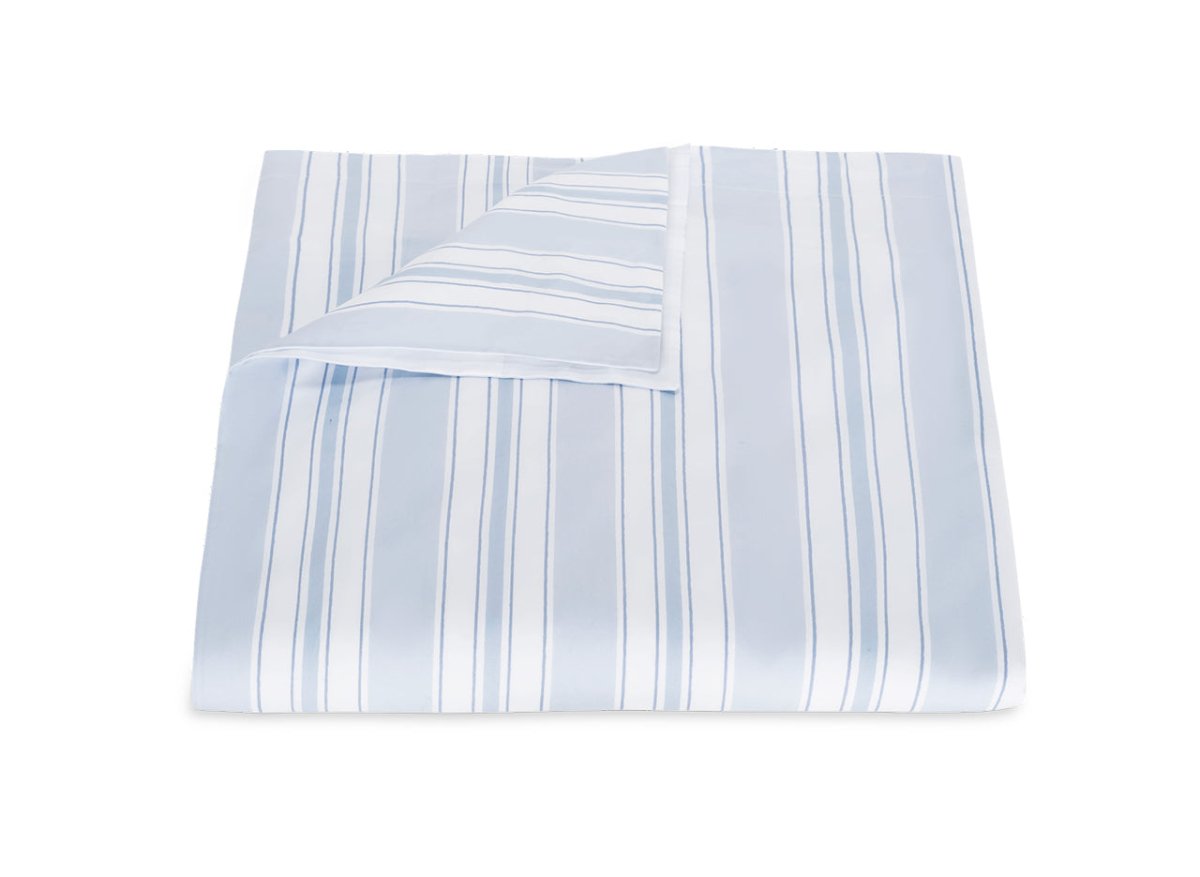 Duvet Cover - Elio Stripe Bedding in Blue | Matouk Schumacher at Fig Linens and Home