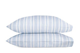 Pillowcases - Elio Stripe Bedding in Blue | Matouk Schumacher at Fig Linens and Home