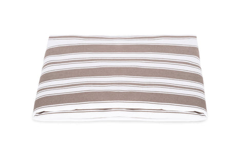 Fitted Sheet - Elio Stripe Bedding in Mocha | Matouk Schumacher at Fig Linens and Home