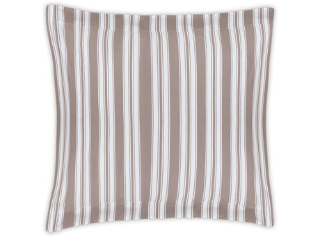 Euro Square Sham - Elio Stripe Bedding in Mocha | Matouk Schumacher at Fig Linens and Home