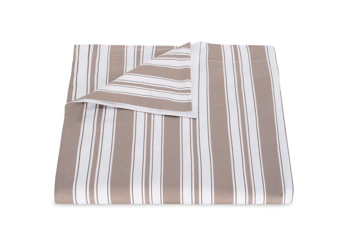 Duvet Cover - Elio Stripe Bedding in Mocha | Matouk Schumacher at Fig Linens and Home
