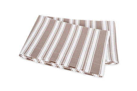 Flat Sheet - Elio Stripe Bedding in Mocha | Matouk Schumacher at Fig Linens and Home