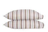 Pilowcases - Elio Stripe Bedding in Mocha | Matouk Schumacher at Fig Linens and Home