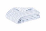 Quilted Coverlet - Matouk Schumacher Quilted Elio Stripe in Blue at Fig Linens and Home