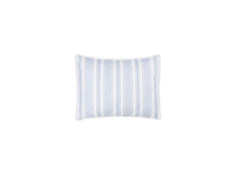 Quilted Boudoir Sham - Matouk Schumacher Quilted Elio Stripe in Blue at Fig Linens and Home