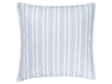 Quilted Euro Sham - Matouk Schumacher Quilted Elio Stripe in Blue at Fig Linens and Home