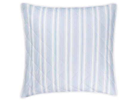 Quilted Euro Sham - Matouk Schumacher Quilted Elio Stripe in Blue at Fig Linens and Home
