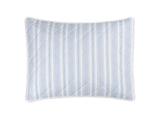 Quilted Sham - Matouk Schumacher Quilted Elio Stripe in Blue at Fig Linens and Home
