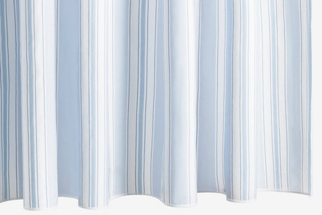 Elio Stripe Blue Shower Curtains by Matouk Schumacher at Fig Linens and Home