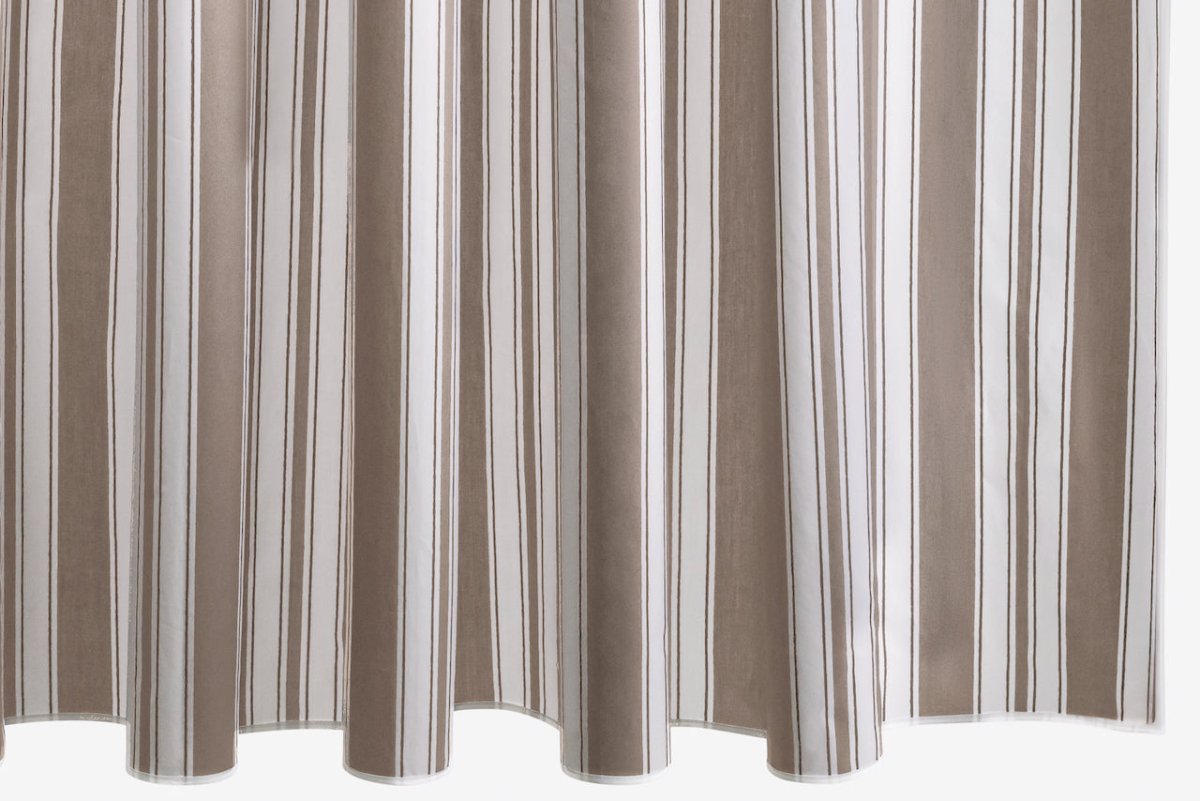Elio Stripe Mocha Brown Shower Curtains by Matouk Schumacher at Fig Linens and Home