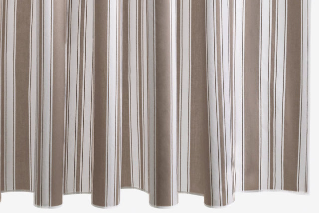 Elio Stripe Mocha Brown Shower Curtains by Matouk Schumacher at Fig Linens and Home