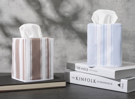 Elio Stripe Tissue Box Cover by Matouk Schumacher at Fig Linens and Home