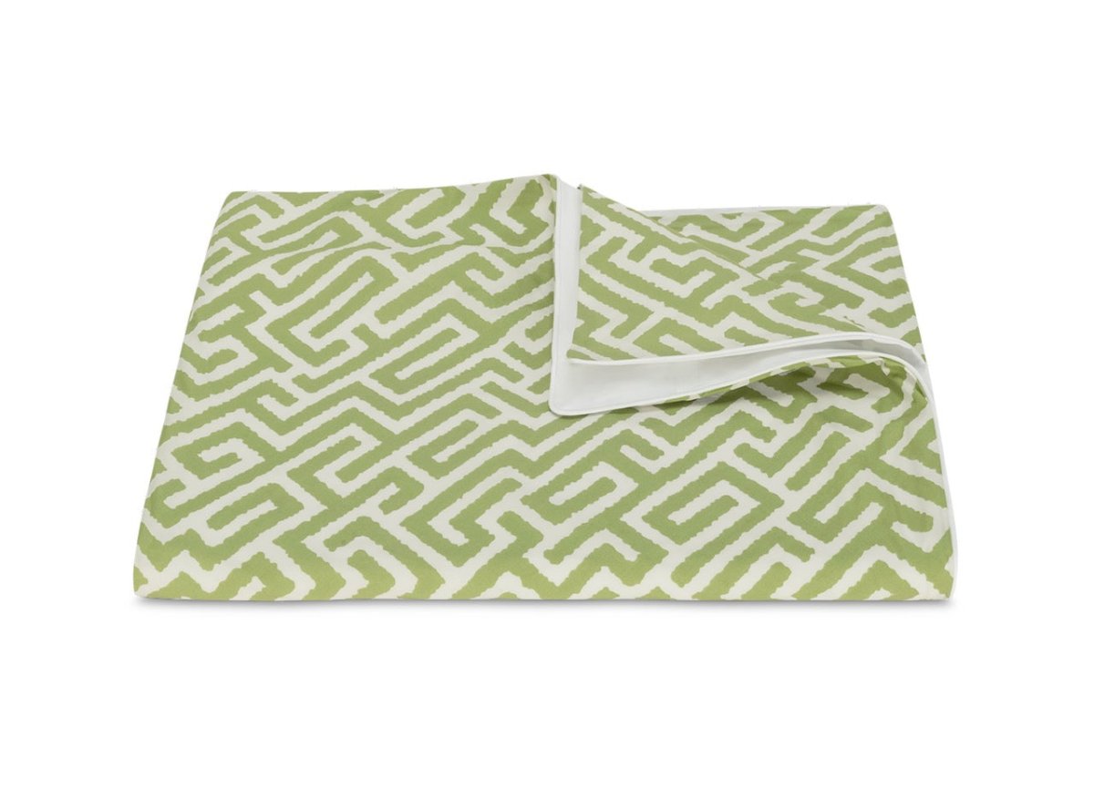 Matouk Schumacher Gabriel Full/Queen Duvet Cover 90 x 96, corded edge in Grass at Fig Linens & Home