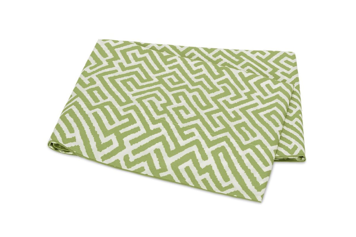 Matouk Schumacher Gabriel Full/Queen Flat 96 x 112 Grass at Fig Linens and Home
