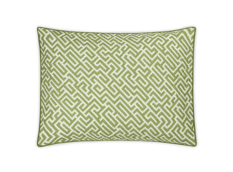 Matouk Schumacher Gabriel Quilted King Sham 21 x 36, piped edge Grass