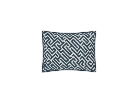 Matouk Schumacher Gabriel Boudoir Sham 12 x 16, corded edge Indigo at Fig Linens and Home