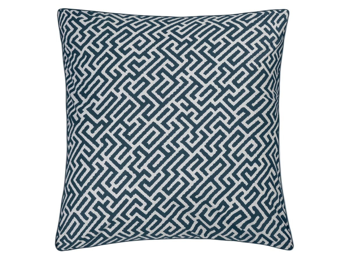Matouk Schumacher Gabriel Euro Sham 27 x 27, corded edge Indigo at Fig Linens and Home