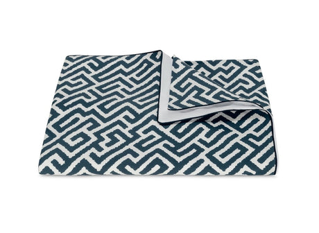 Matouk Schumacher Gabriel King Duvet Cover 108 x 96, corded edge Indigo at Fig Linens and Home