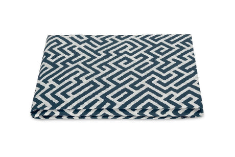 Matouk Schumacher Gabriel King Fitted 17" pocket Indigo at Fig Linens and Home