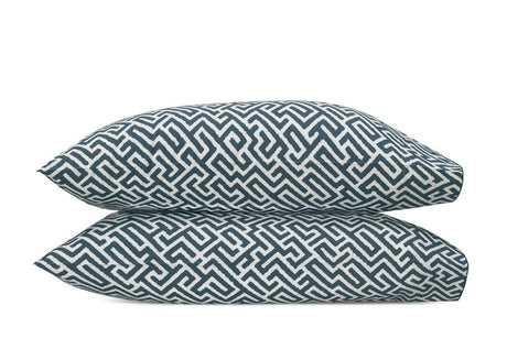 Matouk Schumacher Gabriel Standard Cases - Pair 21 x 32 Indigo at Fig Linens and Home