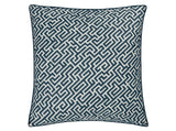 Matouk Schumacher Gabriel Quilted Euro Sham 27 x 27, piped edge Indigo