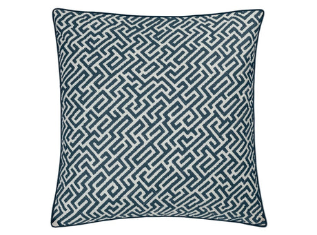Matouk Schumacher Gabriel Quilted Euro Sham 27 x 27, piped edge Indigo