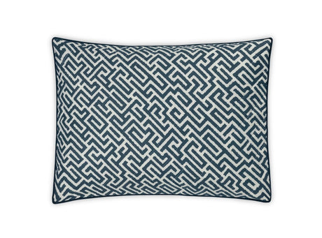 Matouk Schumacher Gabriel Quilted Standard Sham 21 x 27, piped edge Indigo