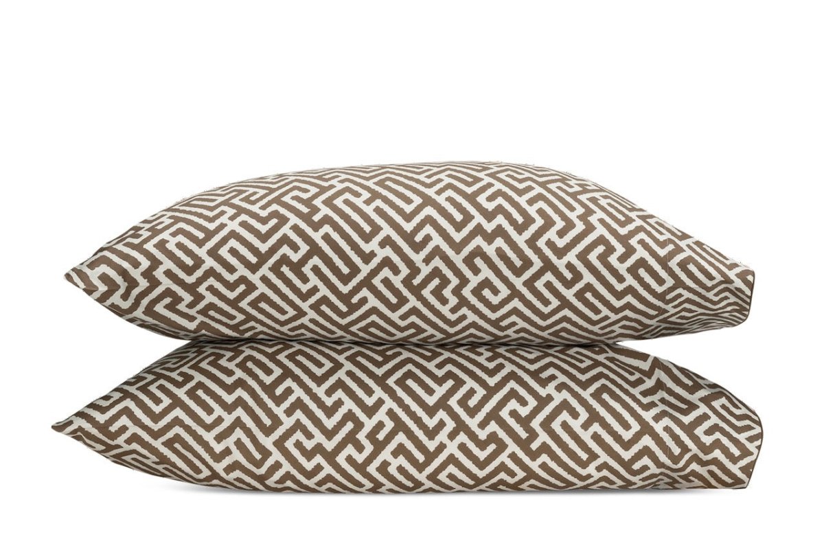 Matouk Schumacher Gabriel King Cases - Pair 21 x 40 Mocha at Fig Linens and Home