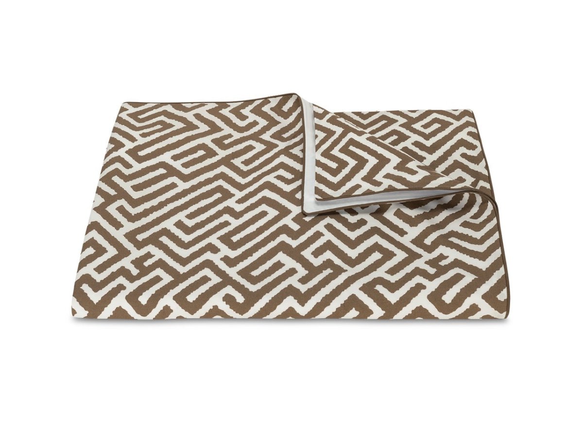 Matouk Schumacher Gabriel King Duvet Cover 108 x 96, corded edge Mocha at Fig Linens and Home