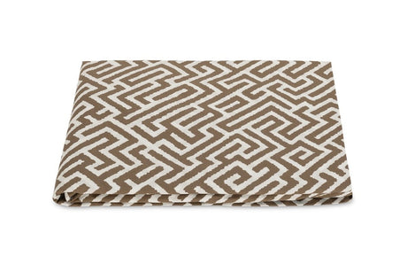 Matouk Schumacher Gabriel Queen Fitted 17" pocket Mocha at Fig Linens and Home