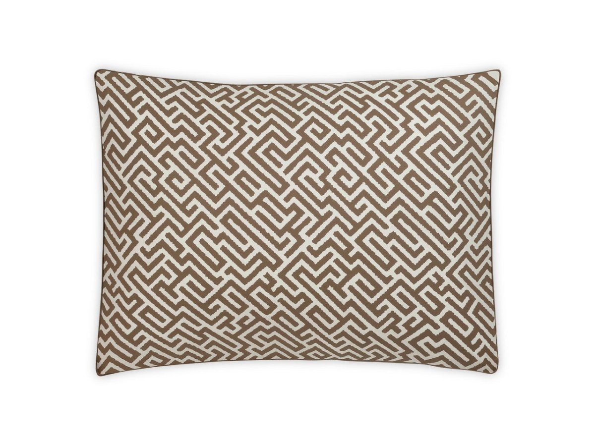 Matouk Schumacher Gabriel Standard Sham 21 x 27, corded edge Mocha at Fig Linens and Home