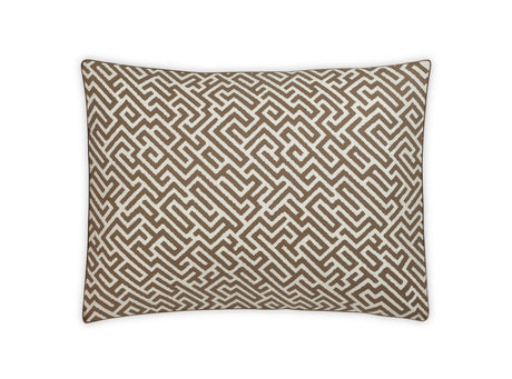 Matouk Schumacher Gabriel Standard Sham 21 x 27, corded edge Mocha at Fig Linens and Home