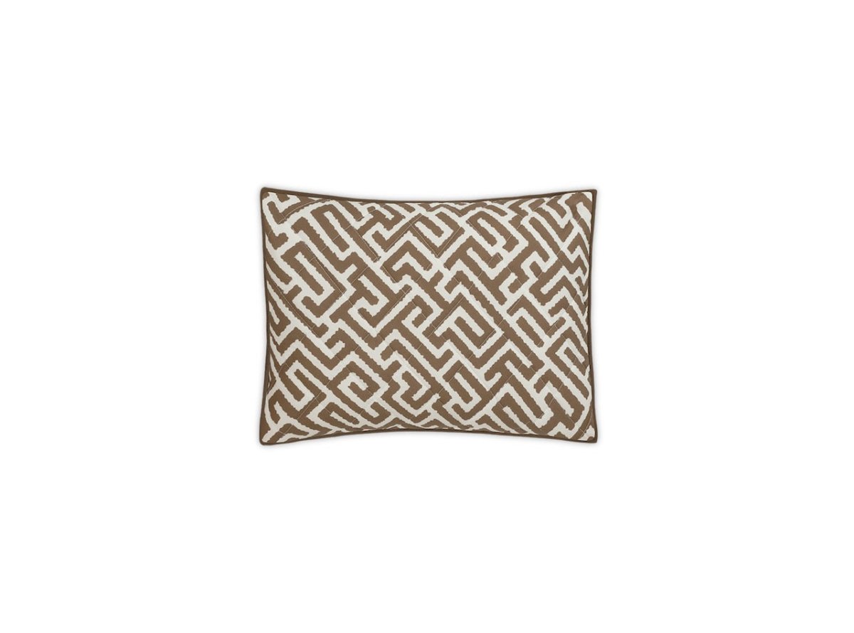 Matouk Schumacher Gabriel Quilted Boudoir Sham 12 x 16, piped edge Mocha
