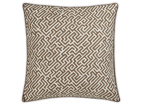 Matouk Schumacher Gabriel Quilted Euro Sham 27 x 27, piped edge Mocha