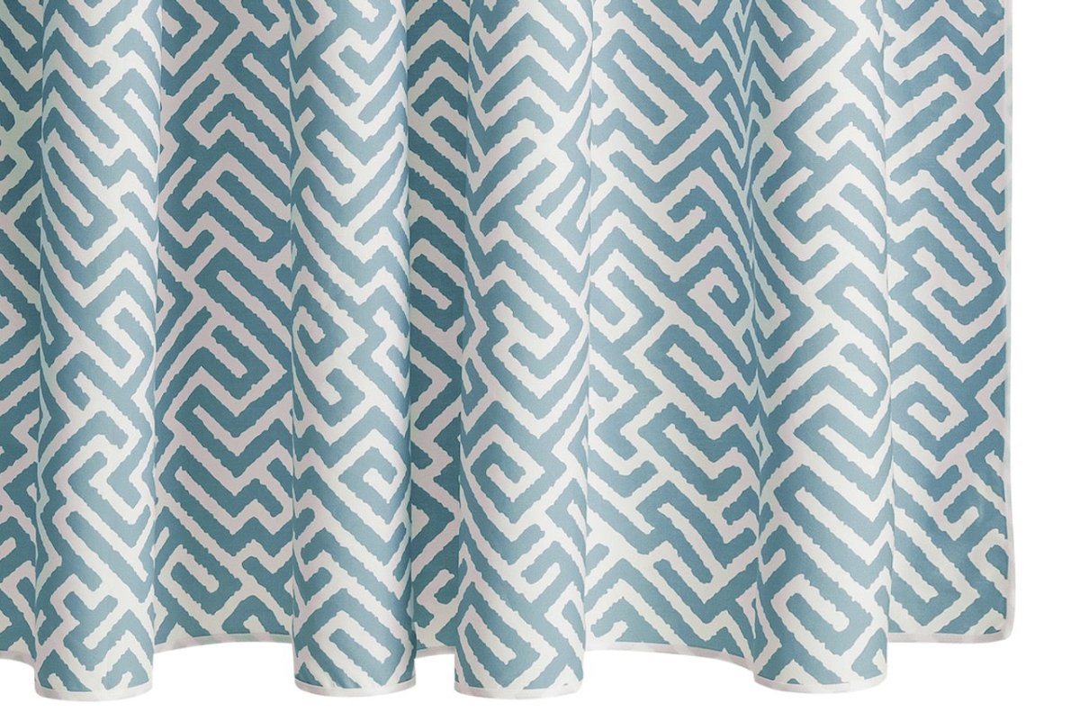 Matouk Schumacher Gabriel Shower Curtain 72 x 72 Stony Blue at Fig Linens and Home