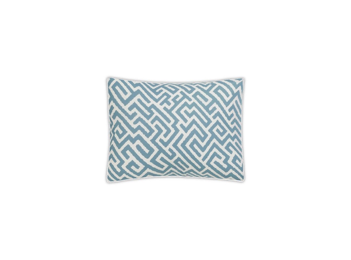 Matouk Schumacher Gabriel Boudoir Sham 12 x 16, corded edge Stony Blue at Fig Linens and Home