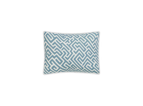 Matouk Schumacher Gabriel Boudoir Sham 12 x 16, corded edge Stony Blue at Fig Linens and Home