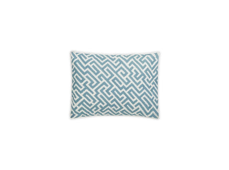Matouk Schumacher Gabriel Quilted Boudoir Sham 12 x 16, piped edge Stony Blue