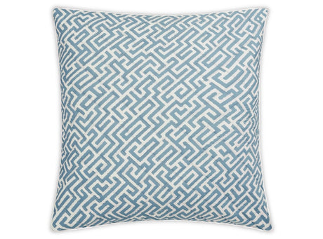 Matouk Schumacher Gabriel Quilted Euro Sham 27 x 27, piped edge Stony Blue