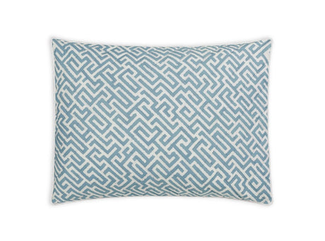 Matouk Schumacher Gabriel Quilted Standard Sham 21 x 27, piped edge Stony Blue